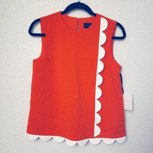 VictoriaBeckham for Target Orange/White Ruffle Top